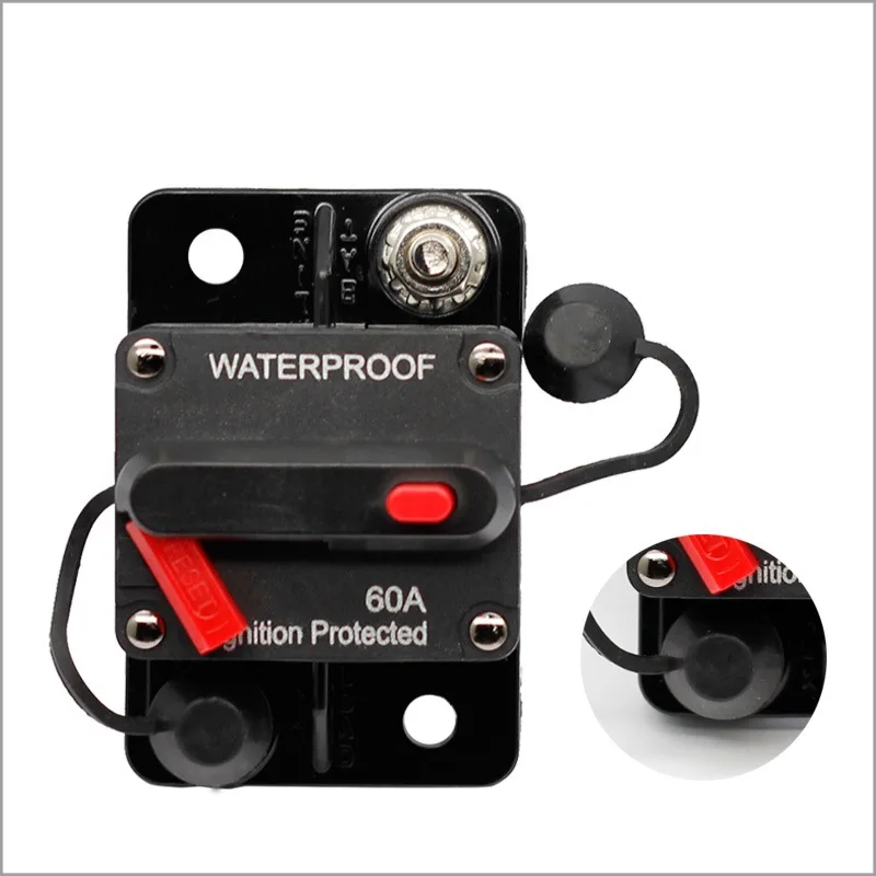 Car Yacht RV Protector Manual Self Restoration 30A-300A Power Switch Insurance Seat Audio Circuit Breaker