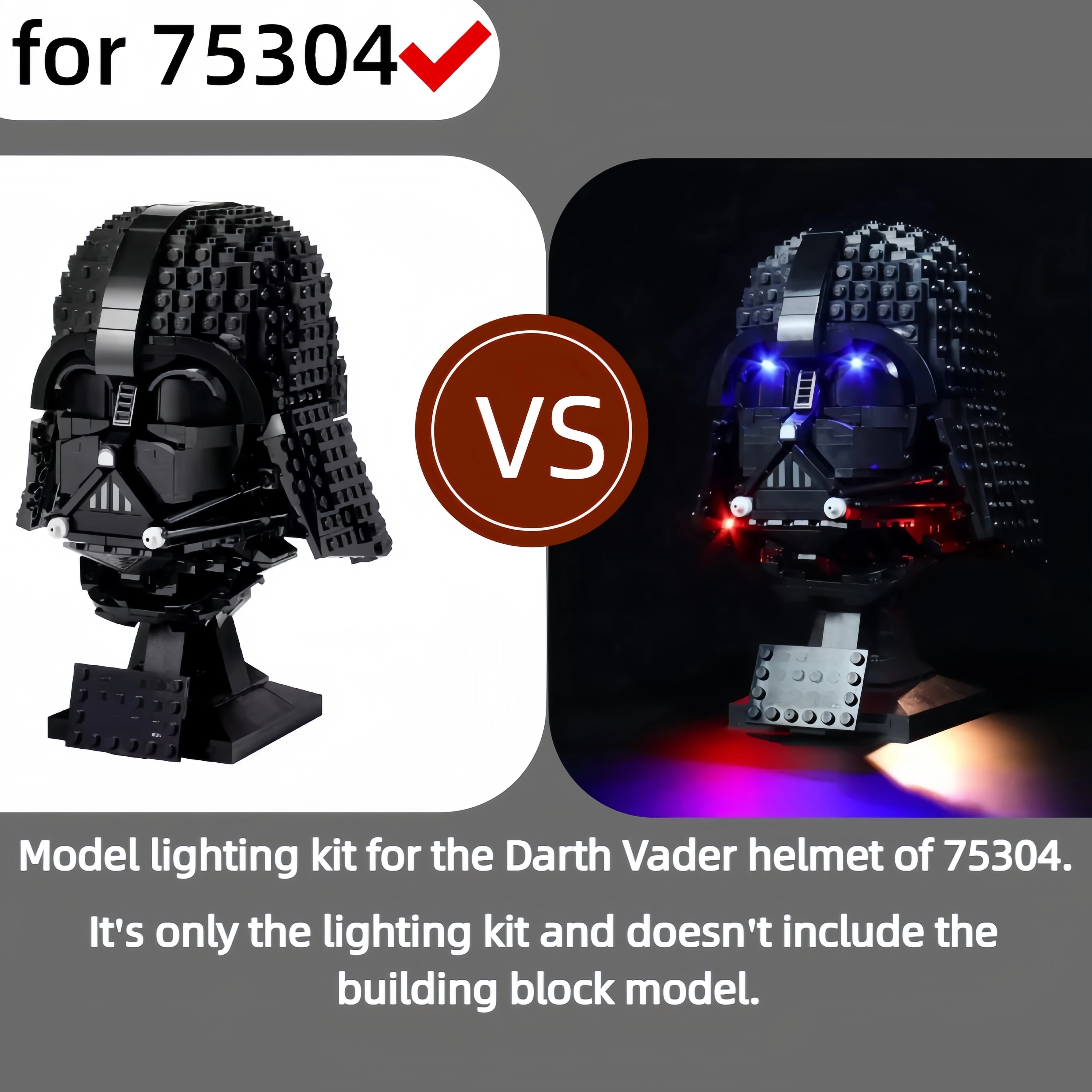 

Детали светодиодного освещения своими руками для строительных блоков, совместимые с основным брендом 75304, набор игрушечных светильников для строительных блоков (заключенные блоки)