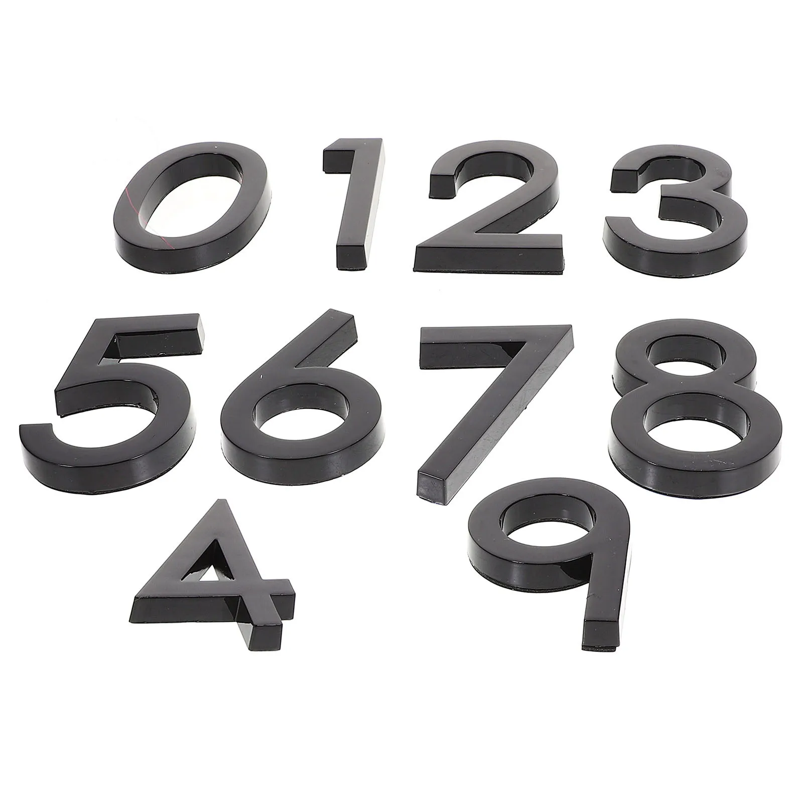 10Pcs Door Number Sign Durable ABS Resin Creative Number for Outdoor Indoor Apartment Address