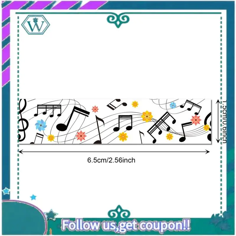 Upgraded Sweet Musical Note Theme Handbook Background DIY Washi Tape Sticker Scrapbooking Material Paper Craft Texture Stationer