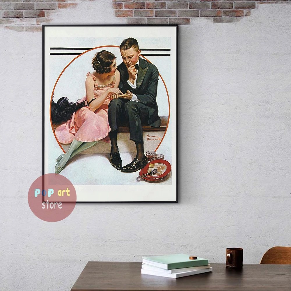 لوحة عتيقة للعشاق في الولايات المتحدة ، طباعة على القماش ، على الطراز الأوروبي ، ديكور فني لجدران الجمال ، ديكور جمالي لجدران المنزل والحانات