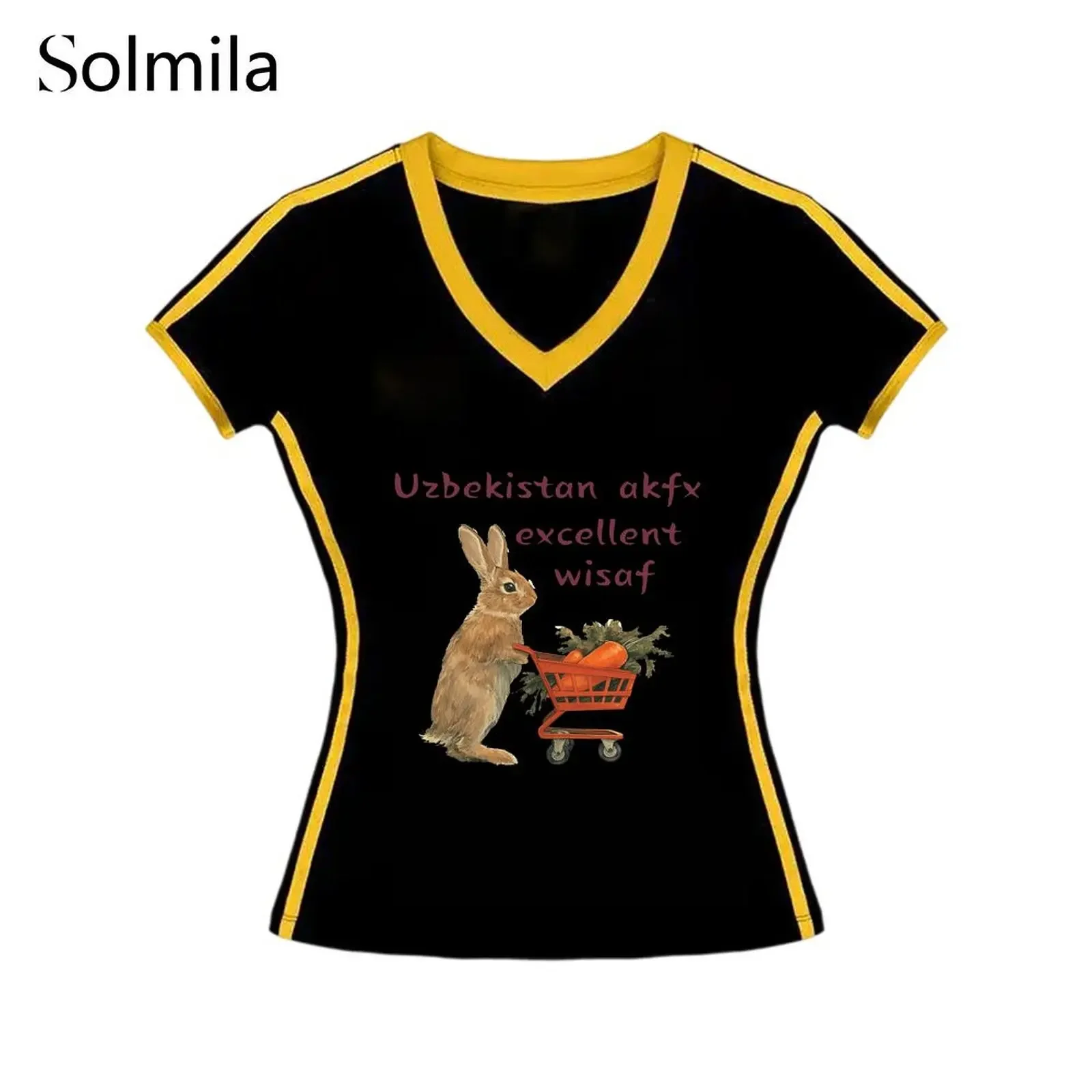 

Summer Women's T Shirt Print Casual Short Sleeve T-Shirts Fashion Streetwear Crew Neck Pullover Female Slim Tops Tees Clothing