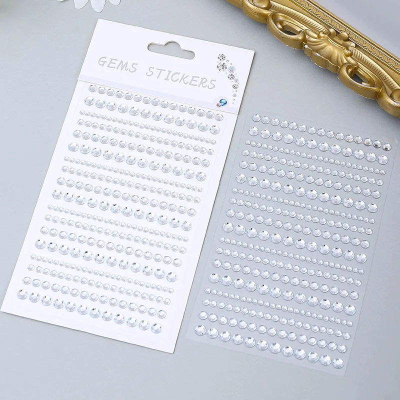 Mixed Sizes Acrylic Diamond Stickers Self Adhesive Sparkling AB Rhinestones for Face Nail Art DIY Craft Wholesale