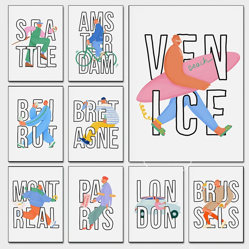 السفر الشهيرة مدينة المشهد الملصقات معالم العالم الحديث بساطتها يطبع حائط لوح رسم الفن صور غرفة المنزل ديسمبر