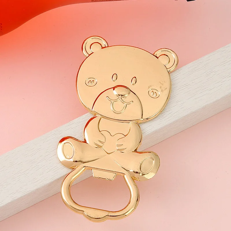 

10PCS X Wholesales Teddy Bear Design Bottle Opener With Gift Box Packaging Baby Shower Favors Birthday Party Giveaways