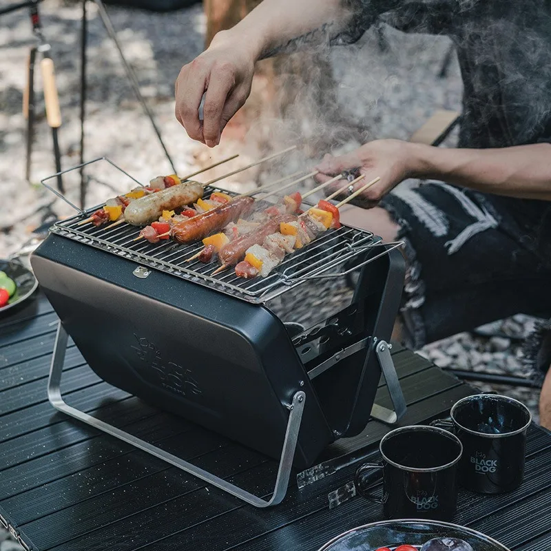 Grill Stand Outdoor Folding Camping Brazier Table Firewood Stove Stainless Steel Wild Journey Barbecue Kit Hiking Supplies