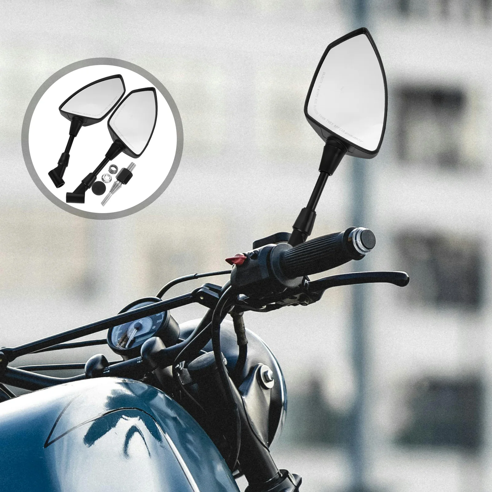 

1 Set Motorcycle Rearview Replacement Handlebar Scooter Electric Bike Sturdy Mount Easy Install Colorful Design Motorcycle