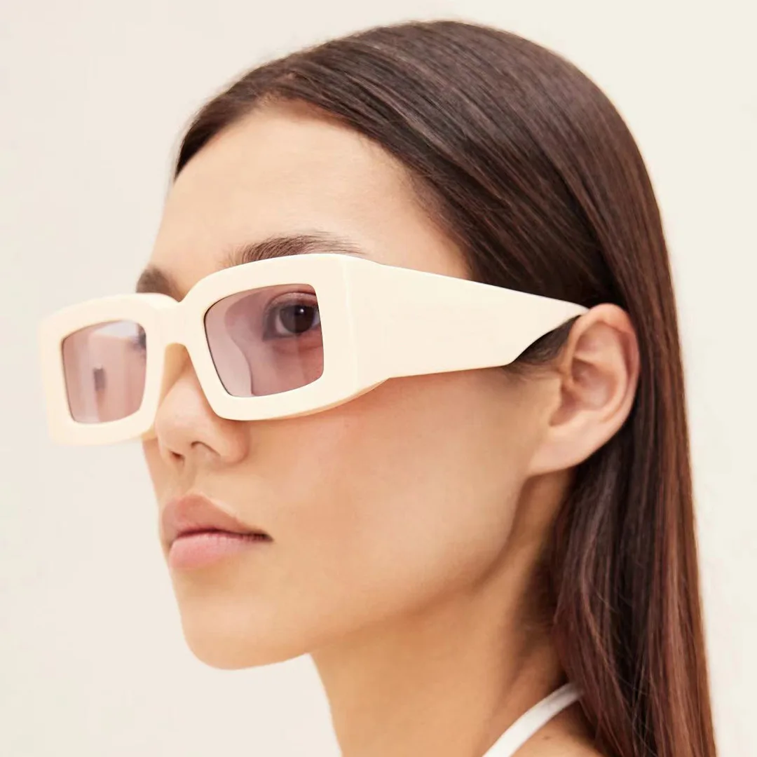 

Retro Rectangle Cat Eye Sunglasses Women UV400 Protection Luxury Designer Acetate Frame Fashion Streetwear Y2K Eyewear