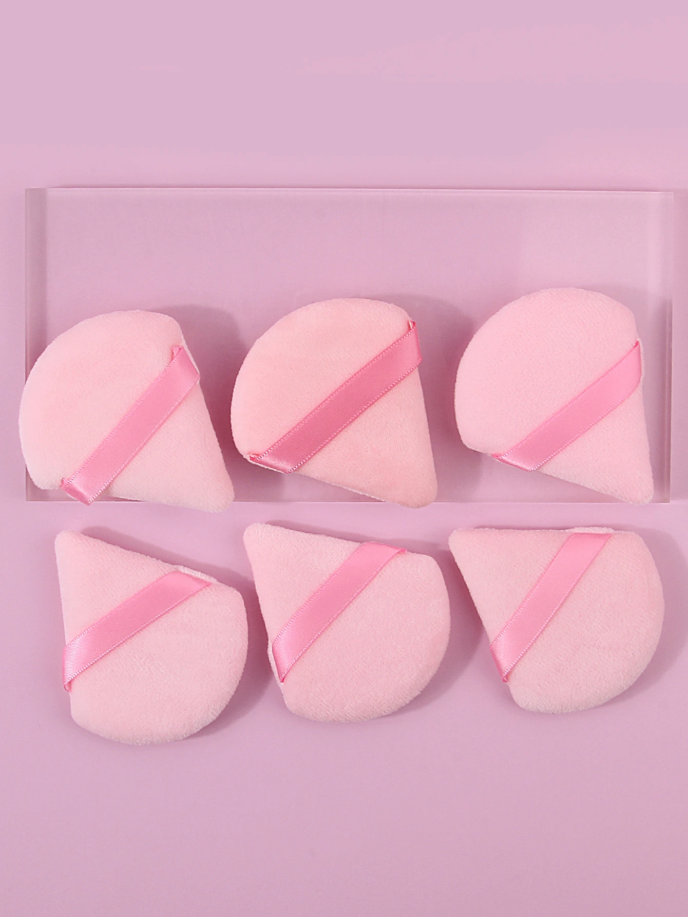 6 قطعة نفخة مسحوق الثلاثي الوردي الجاف والرطب ثنائي الغرض مسحوق فضفاض نفخة متعددة الوظائف مجموعة أدوات التجميل الإسفنج مسحوق نفخة