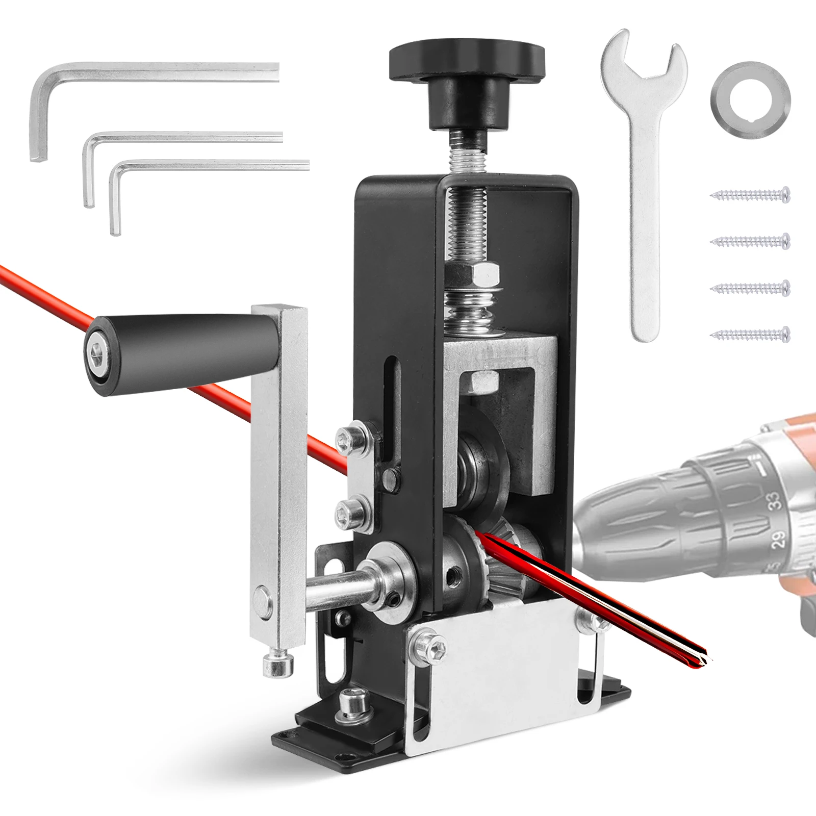 Power Tools In Electrical - 手動式ワイヤーストリッパー 1～21mm対応、携帯型ケーブルストリッパー、手動クランク式、電動ドリル駆動、銅線剥離ツール、廃ケーブルのリサイクル用。