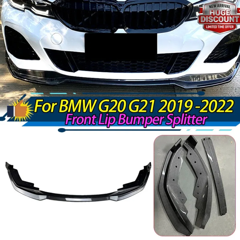 

Front Lip Bumper Splitter Spoiler For BMW G20 G21 320i 330i M340i MP 2019-2022 For Car Diffuser Guard Body Kit Auto Accessories