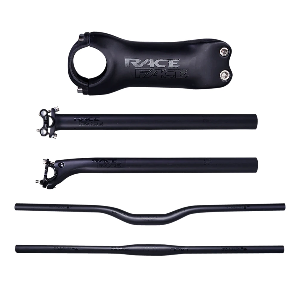 

RaceFace Next Black Matte Carbon Fiber Bike Handlebars Sets Rise or Flat Handlebar SeatPost Stem For Mountain Bicycle Kits