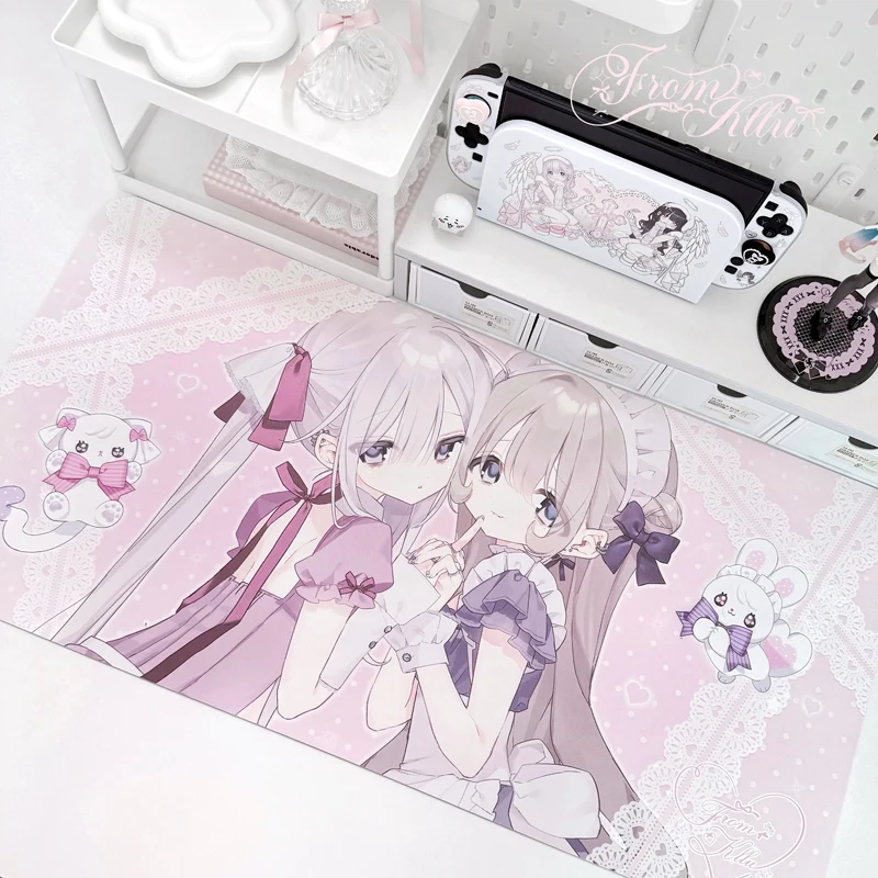 

Оригинальный коврик для мыши из искусственной кожи с мультяшной девочкой в стиле кавай, большой, розовый, XXL, водонепроницаемый, нескользящий, для рабочего стола, креативный аниме-дизайн, подарок для милых девушек