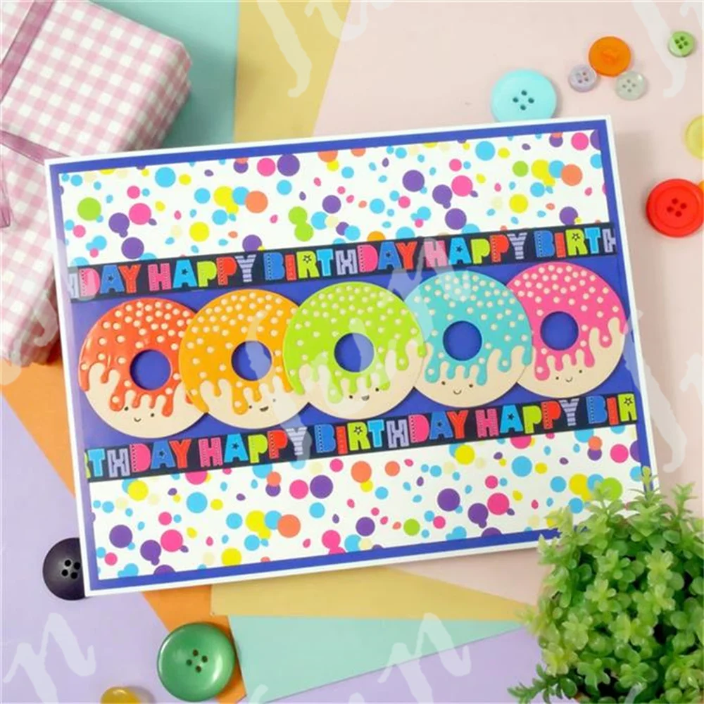 Delicious Doughnuts Metal Cutting Dies Handmade Embossing DIY Scrapbooking Supplies Diary Greeting Card Decoration