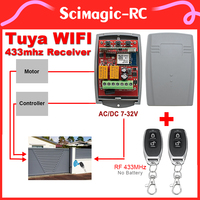 433MHz Fixed/Rolling Code RF & Tuya WIFI Garage Door Opener Gate Receiver 2ch 433.92mhz Universal Multi Brand Controller Switc