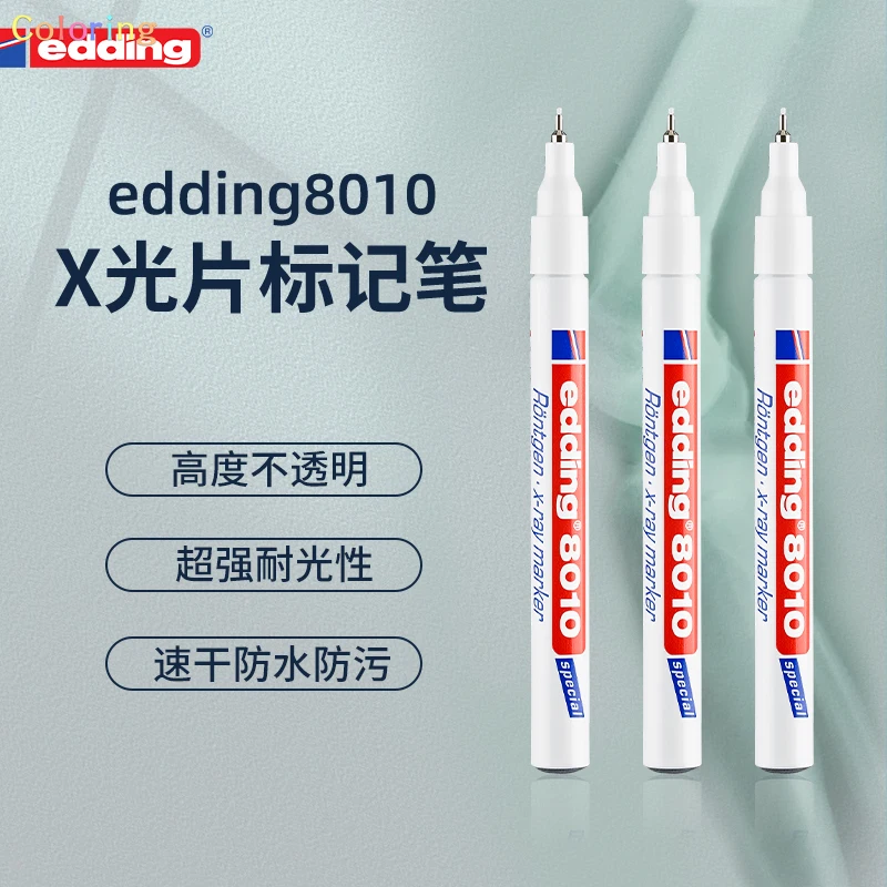 EDDING 8010 X-Ray Marker - White, 0.8mm Tip. Ultra Fine Pen Tip  Long Term Marking  Highly Opaque  Quick Drying, Waterproof