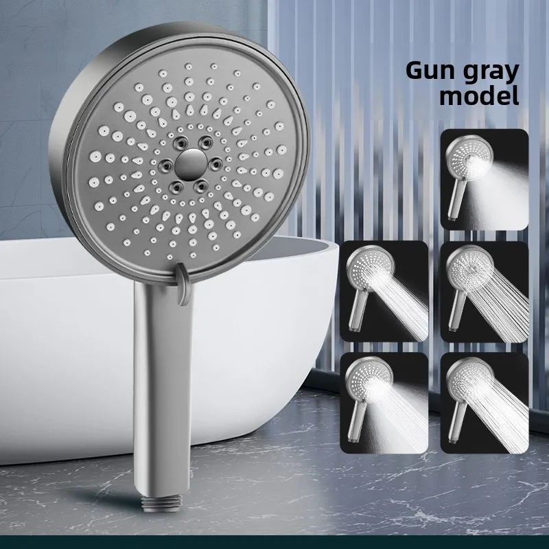 

5-скоростная турбо-душевая насадка с большой панелью — усиление высокого давления, несколько режимов распыления для роскошных исследований в ванной комнате