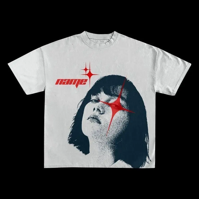 Summer Cotton Loose-fitting T-shirt with A Printed Image of The Trendy 