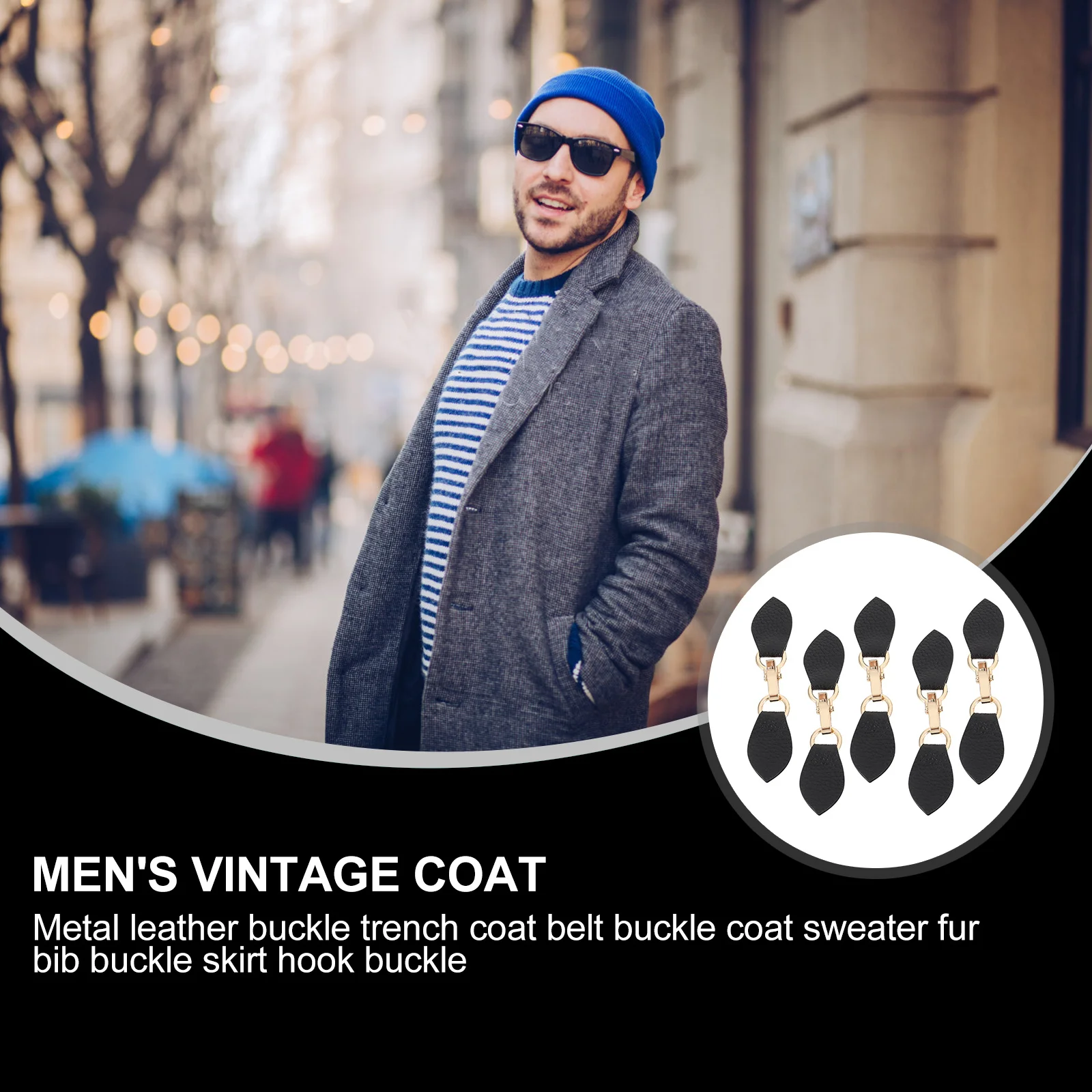 Boucles de ceinture coupe-vent, fermoirs à bascule en Pu pour manteau, Cardigan, accessoires pour vêtements, boutons décoratifs