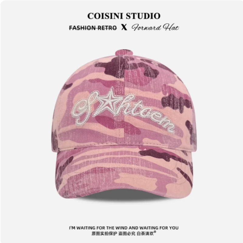 

Новая бейсболка с камуфляжным принтом и вышитыми буквами для мужчин и женщин, весенне-летняя, повседневная, уличная, солнцезащитная, регулируемая, спортивная кепка