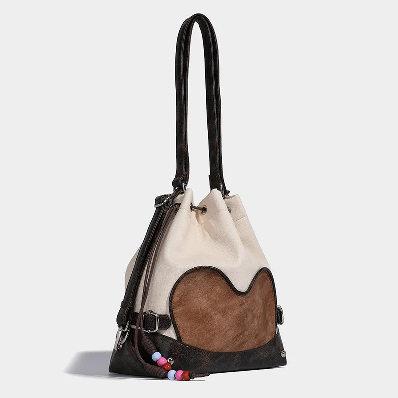 

Autumn and Winter New Personalized Retro Large-capacity Tote Bag Slack Splicing Sweet and Cool Shoulder Versatile Backpack