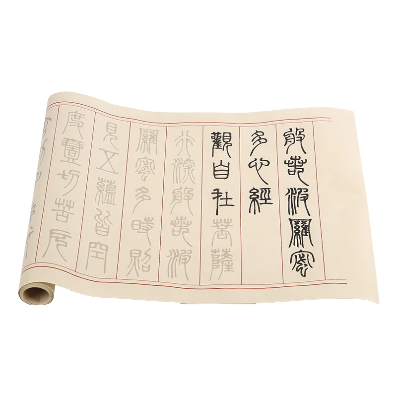 Chinese Calligraphy Copybook Beginner Heart Sutra Seal Script Practice Copy Papier Half Rice Xuan Paper Long Scroll Papel Arroz