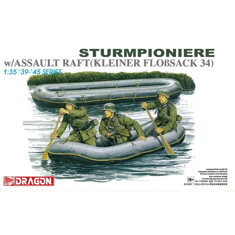 Dragon 6076 1/35 German Sturmpioniere w/Assault Raft Plastic Model Kit