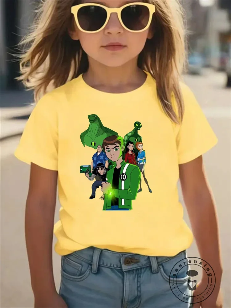 بن 10 يطبع بلوزات كاجوال للأطفال لجميع المواسم، بلايز رائعة، ملابس للجنسين للأولاد والبنات، صيفي