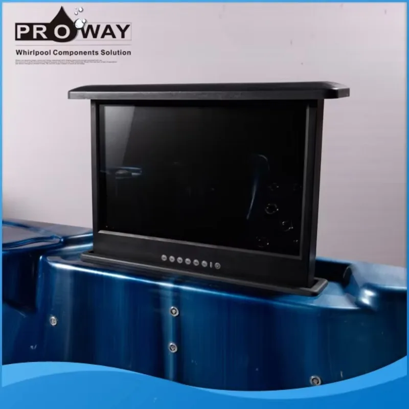 حار بيع حوض استحمام مقاوم للماء المنبثقة التلفزيون 10 "-19" 178/178 تدليك حوض استحمام ساخن اختياري حجم التلفزيون للاسترخاء الحياة حوض الاستحمام سبا في الهواء الطلق