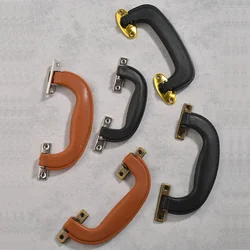 Hardware new Chinese home improvement antique leather box imitation leather plastic retro handle accessories