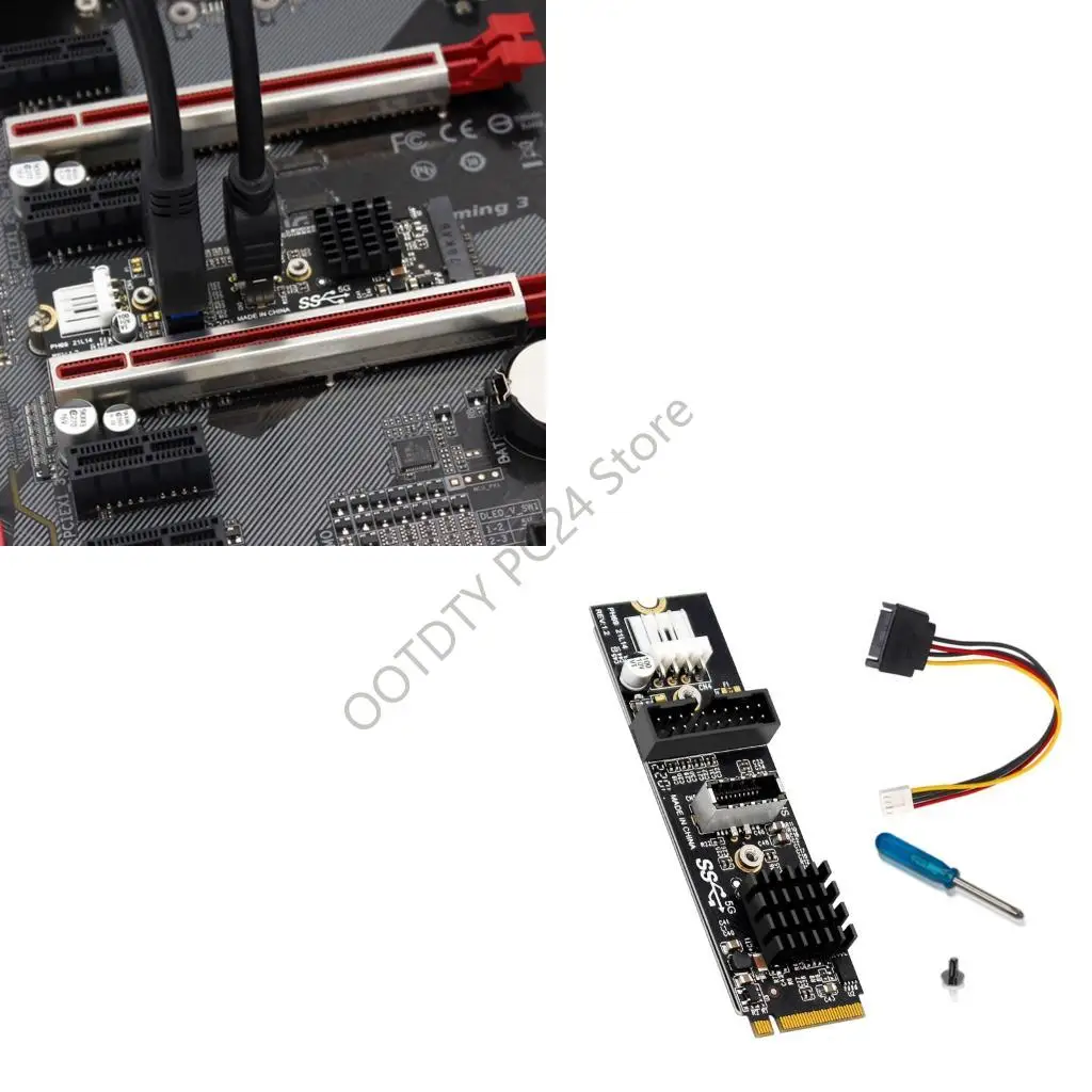 H7BA M.2 MKey To Front USB3.1 Adapter Supports 5Gbps Transfer Speed Not Need Driver