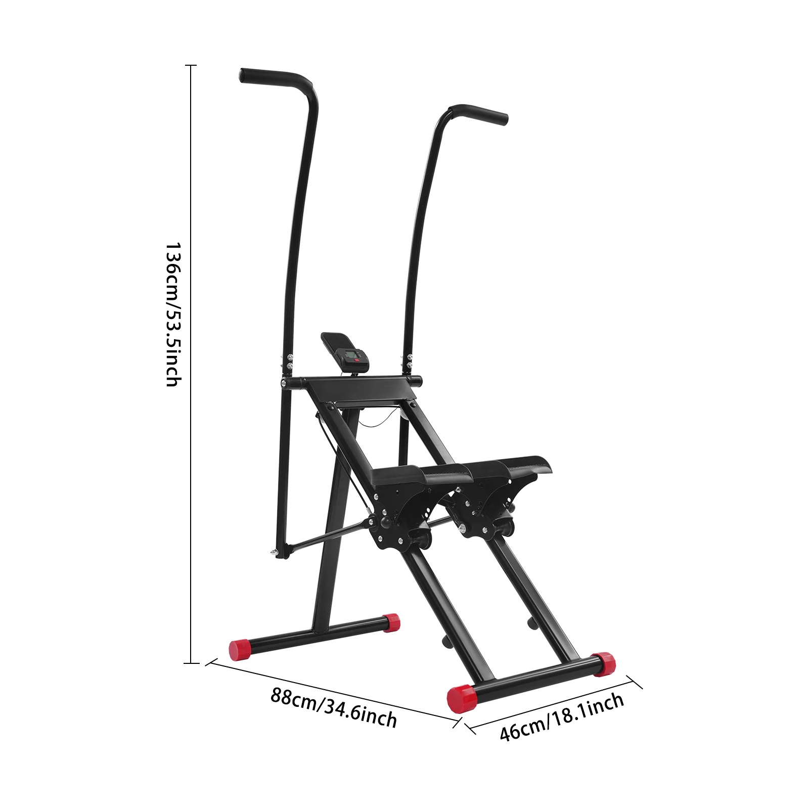 

Black 18.1*34.6*53.5in Stair Stepper, Vertical Exercise Climber for Full-Body Workout, Stair Stepper for Home Gym, Offices
