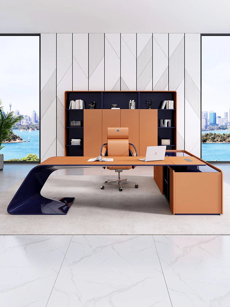 High-end Boss Table, President Table, Light Luxury, Modern Fashion, Large Desk Office, Single Leader, Office Desk And Chair