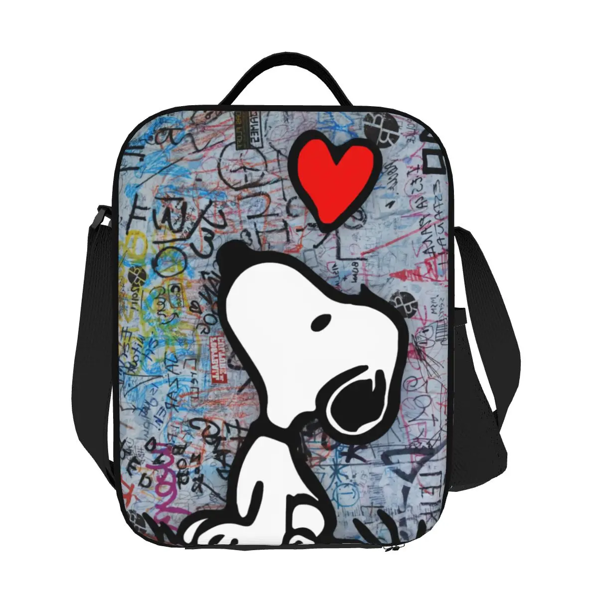 

Custom Cartoon Snoopy Woodstock Heart Anime Insulated Lunch Tote Bag for Women Resuable Thermal Cooler Food Bento Box Travel