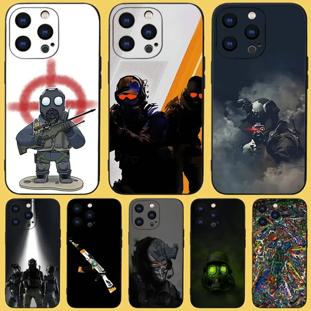 

C-CS GO 2 Game Phone Case For iPhone 17,16,15,14,13,12,11,Pro,Max,Plus,X,XS,SE4,E,Mini,Soft Black Case