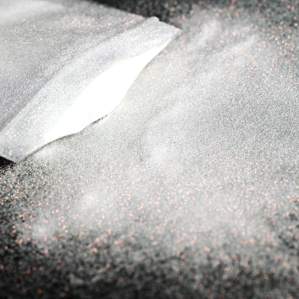 10/50g Bianco Iridescente Unghie Artistiche Glitter Polvere 0.1mm Olografico Ultra-Fine Cromo Pigmento Laser Scintillante Smalto Manicure Polvere