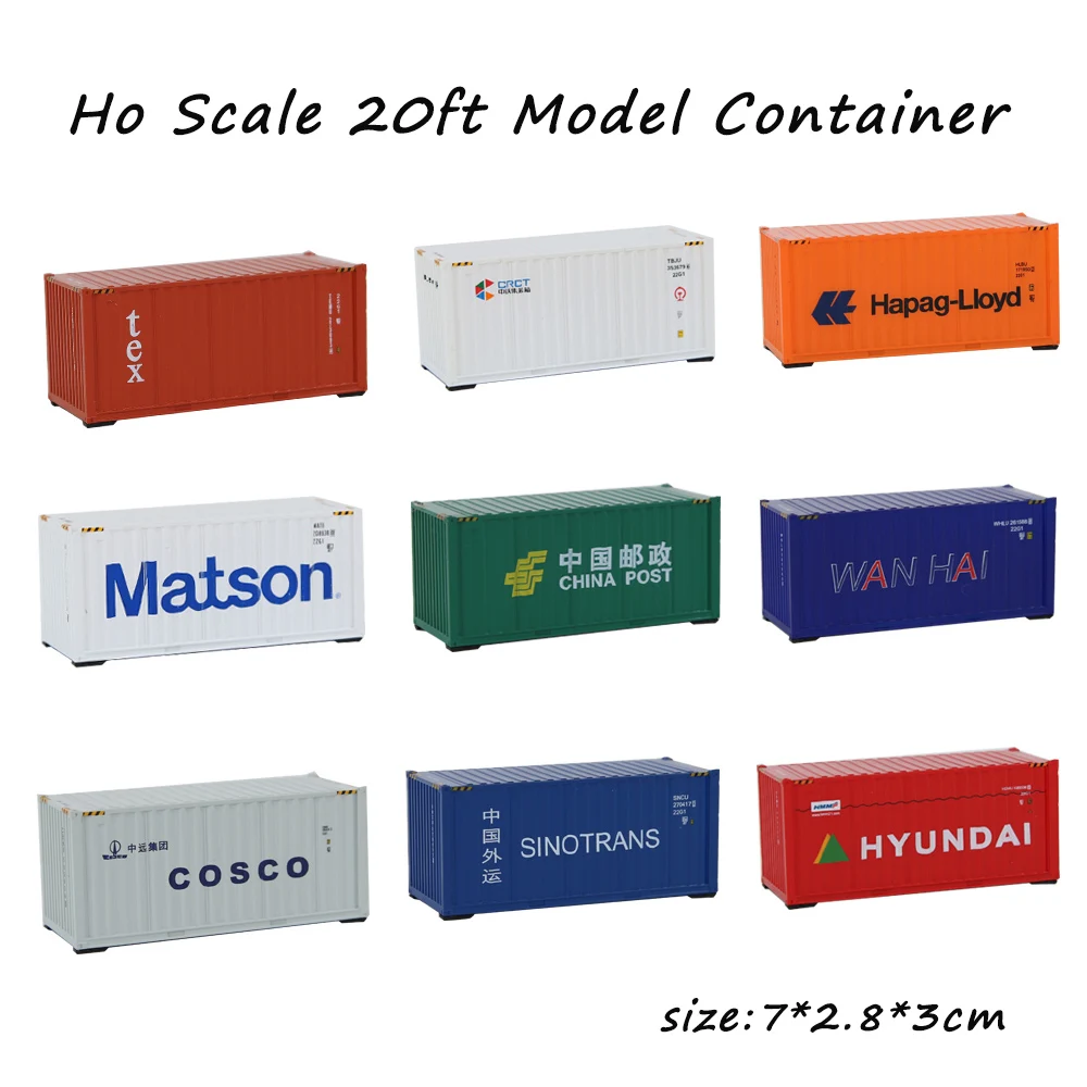 1pc Ho Scale 1:87 20ft Miniature Container Model Shipping Cargo Box Railway Train Accessories Collection for Diorama