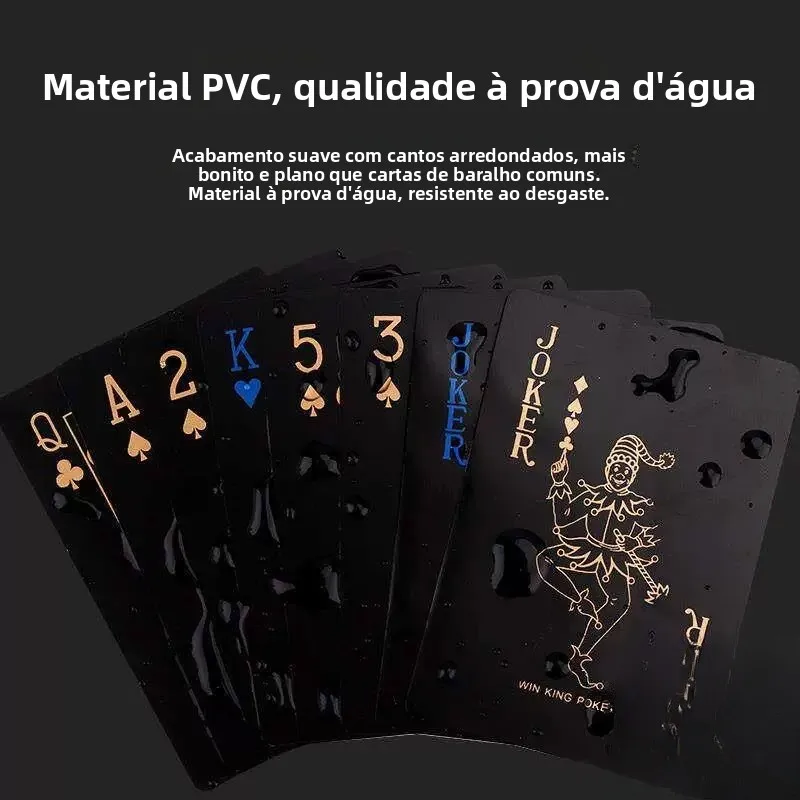 防水ブラックテキサスホールデムポーカーカード-pvc-プラスチックフラワーカットクリエイティブ洗えるカードデッキゲームエンターテイメント