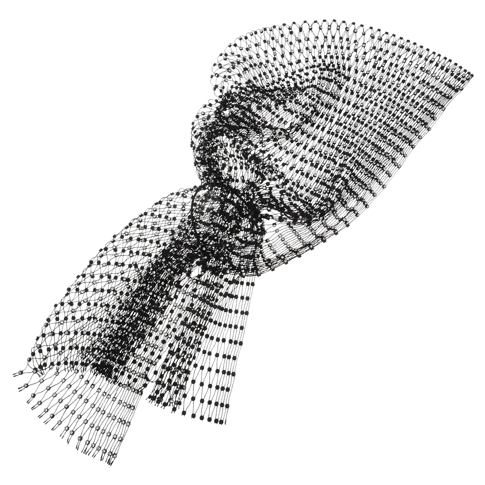 

Sparkling Diamond Hair Accessories Crystal Headwraps Elastic Rhinestone Mesh Black Glitter Banquet Party Wedding