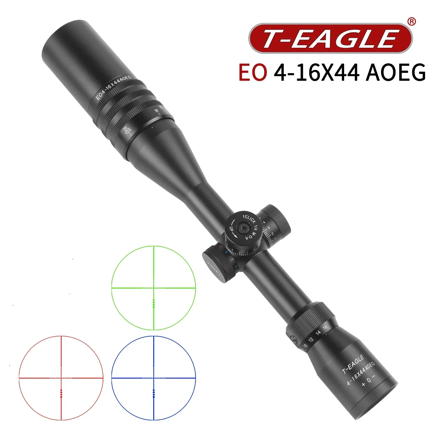 

T-EAGLE EO4-16x44 Tactical Riflescope Spotting Scope for Rifle Hunting Optical Collimator Gun Sight Red Green Blue Illumination