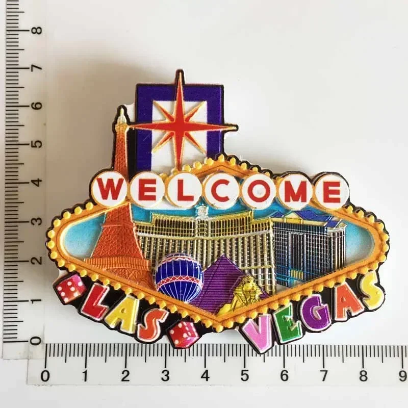 World Tourism Fridge Magnet Souvenir USA Las Vegas Florida Cultural Landscape Refrigerator Stickers Gift Set Home Decoration