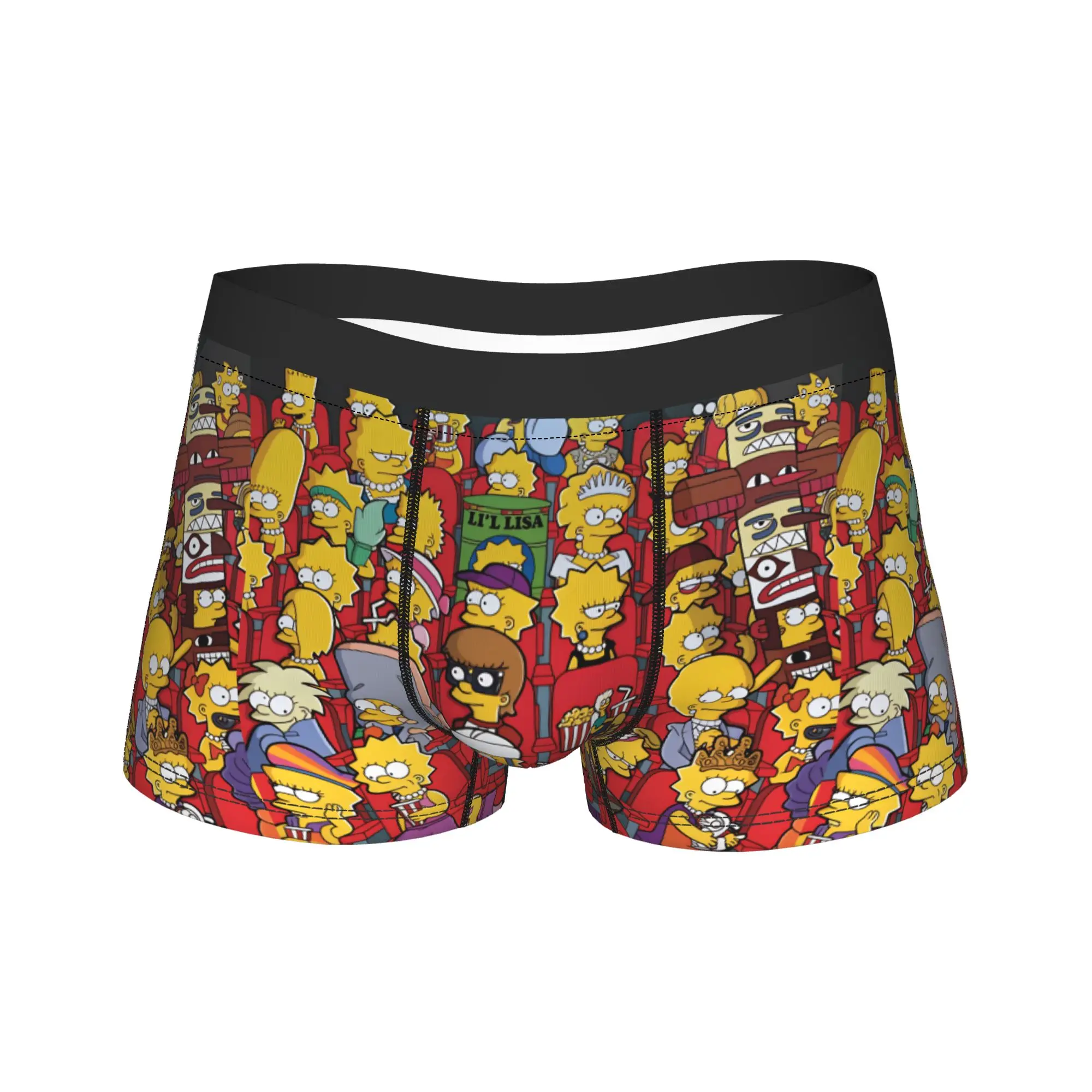 Lisa S-Simpsons All Characters Movie Theater Underwear Novelty Panties Print Boxer Brief Men 3D Pouch Large Size Boxer Shorts