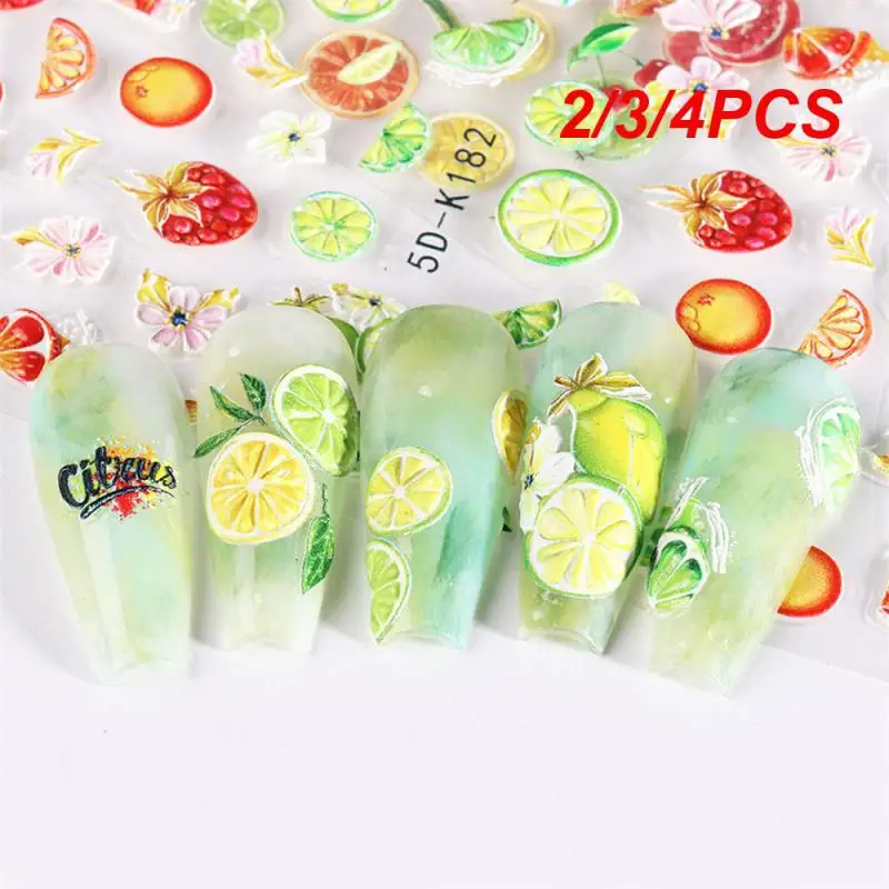 2/3/4PCS Fruit Easy To Apply Trendy Creative Manicure Relief Vacation Must-have Summer Long-lasting Fashionable