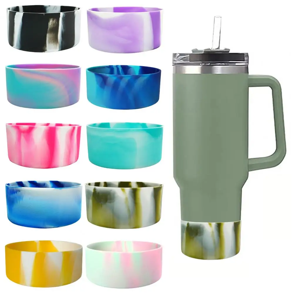 Wear-resistant Bottle Bottom Sleeve Contrast Color Protection Soft Water Bottle Bottom Sleeve Cover