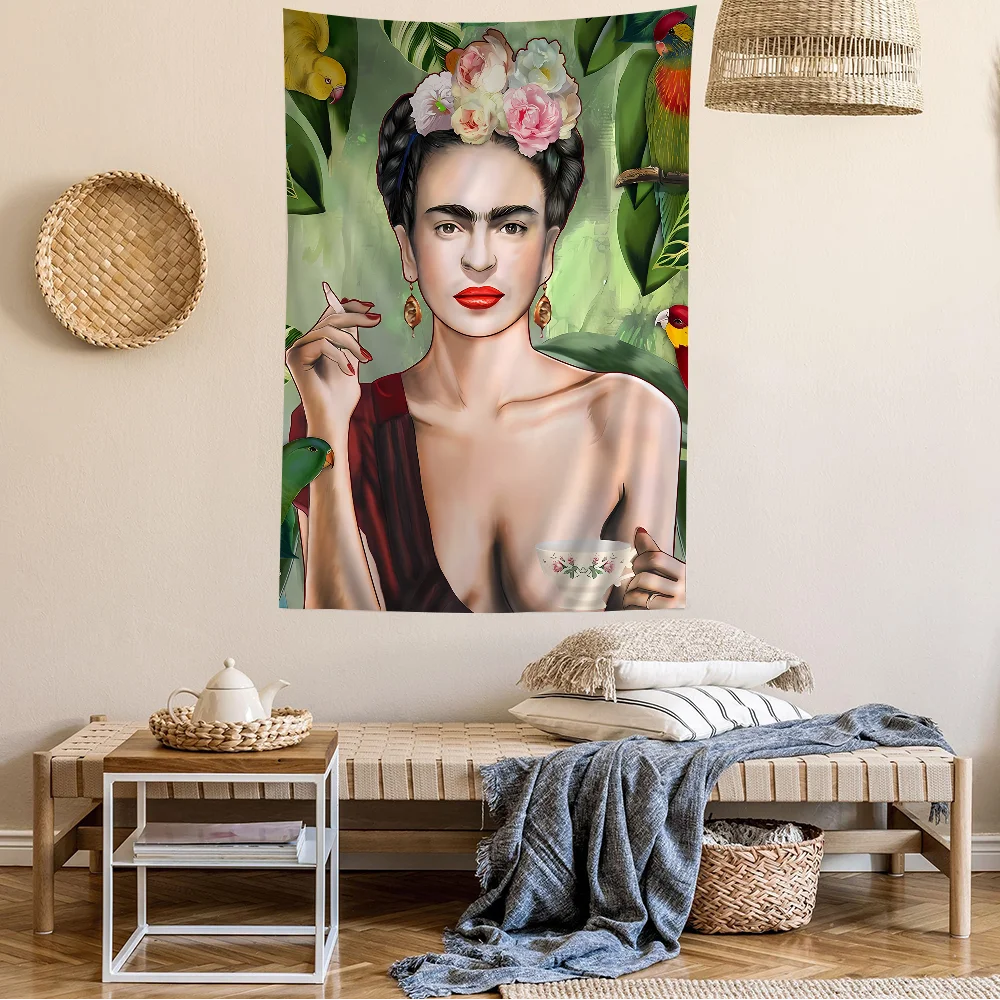 F-Frida K-Kahlo Tapestry Art Printing Cheap Hippie Wall Hanging Bohemian Wall Tapestries Mandala Art Home Decor