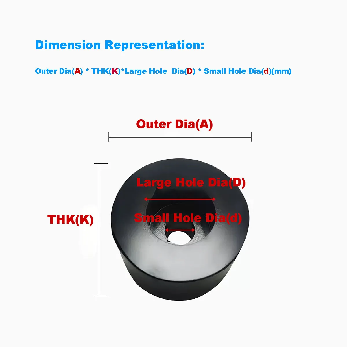 Circular Countersunk Rubber Shock Absorber Pad/Large And Small Hole  Thickened Rubber Pad