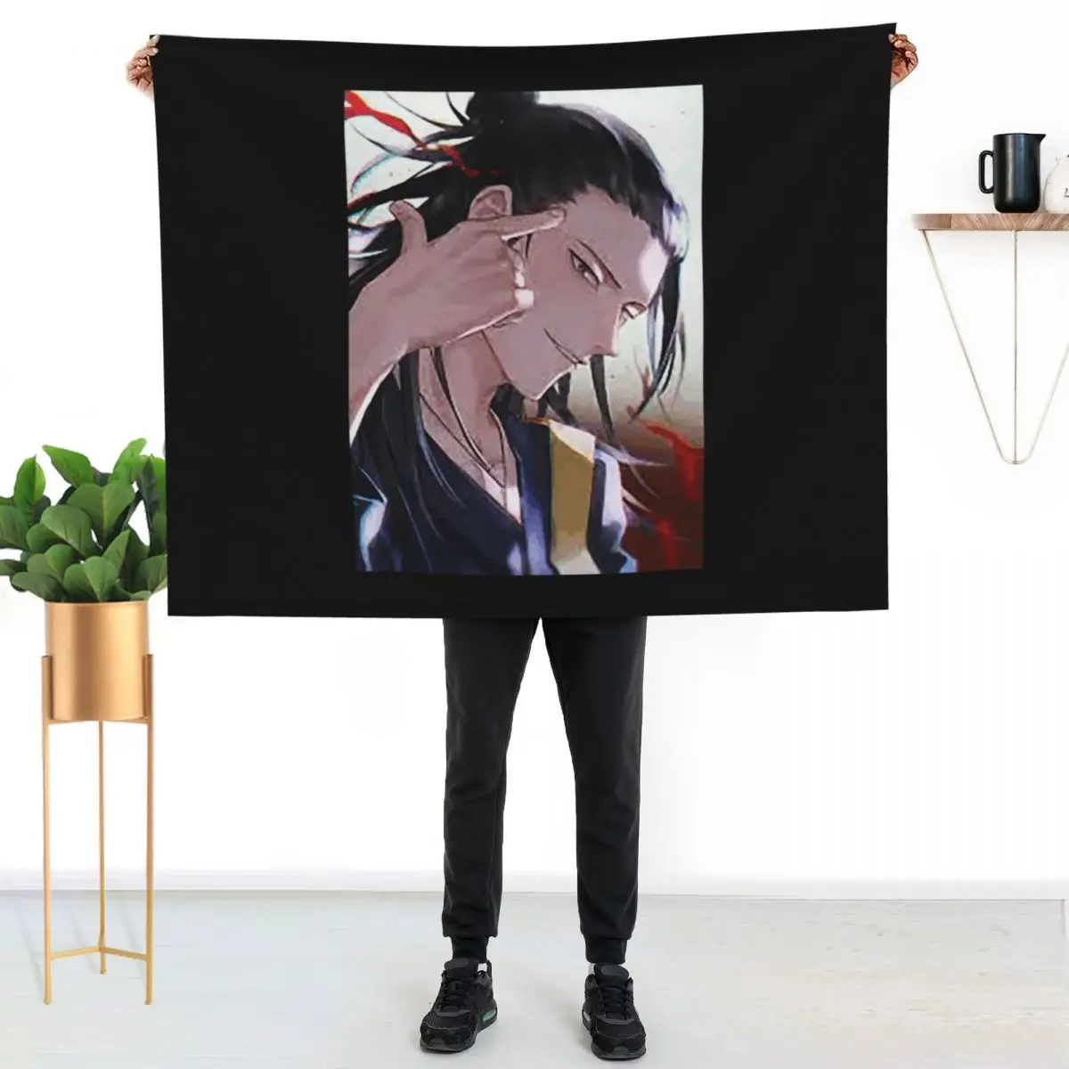 

geto suguru fanart Throw Blanket Wrinkle Resistant Lightweight Blanket