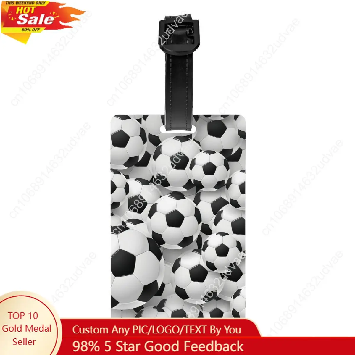 

Custom Cool Soccerly Footbally Print Luggage Tag With Name Card Privacy Cover ID Label for Travel Bag Suitcase