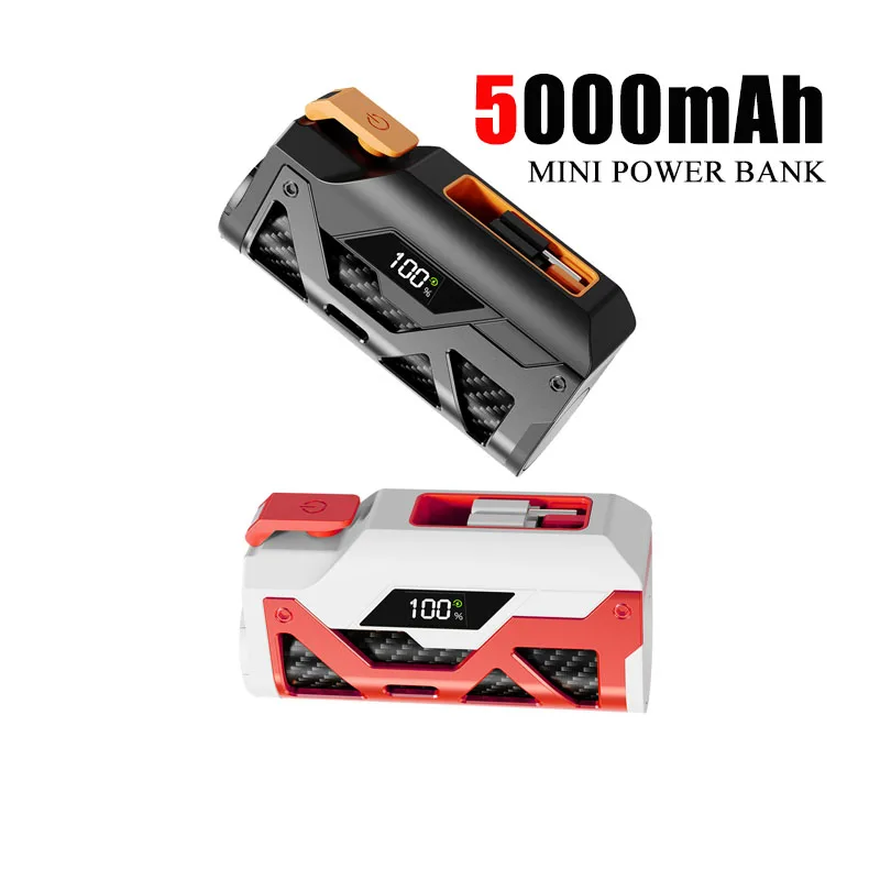 

Мини 5000 мАч Power Bank Портативное внешнее зарядное устройство со встроенной вилкой Powerbank для iPhone 16 15 14 Pro Huawei Xiaomi Samsung