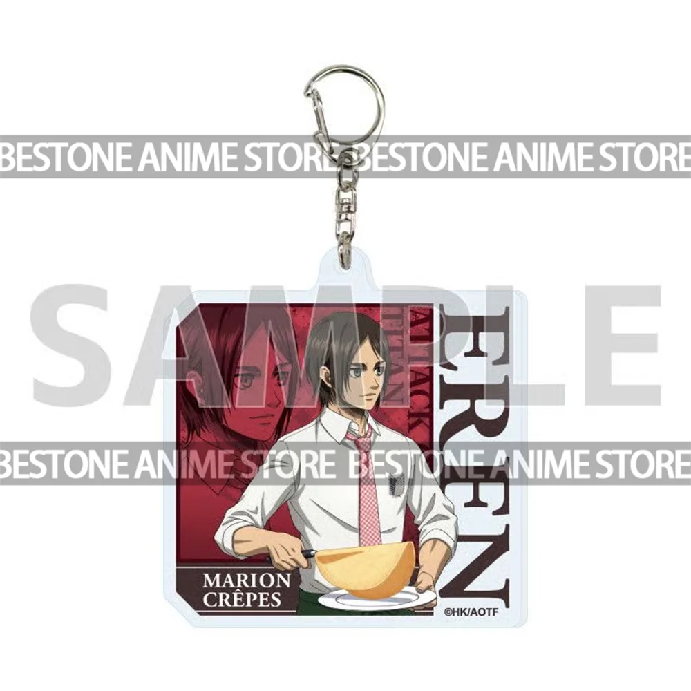 Attack on Titan 6cm Marion Crepes Collaboration Acrylic Keychain Uniform Style Anime Bag Pendant Fans Collectible Gift
